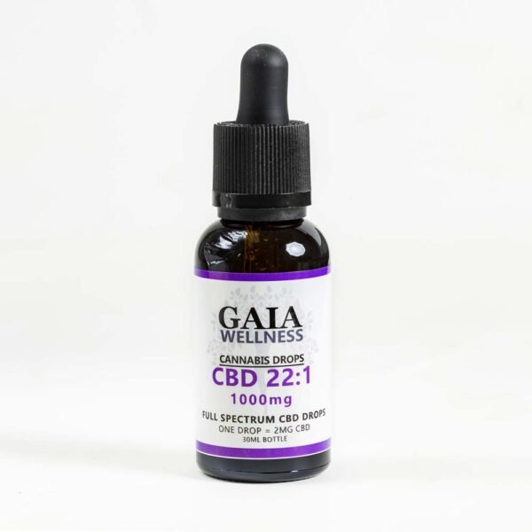 GAIA | FULL SPECTRUM 22:1 CBD:THC DROPS | 1000MG DE
