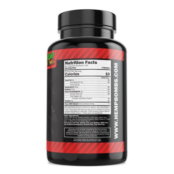 Hemp Bombs, High Potency CBD Gummies, Isolate THC-Free, 100ct, 3000mg CBD